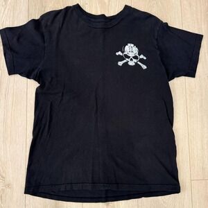 Drive Clothing Skull Tee L Black Double-Sided Graphic Biker Skate Streetwear